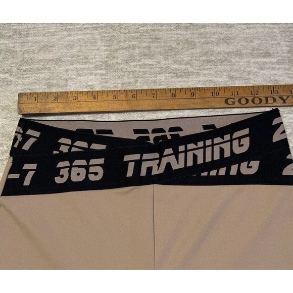 FOREVER 21 Beige Tan Leggings Yoga Pants Black Cross Cross Waist Training 365 - Picture 7 of 9